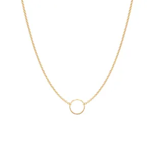 14k Tiny Circle Necklace