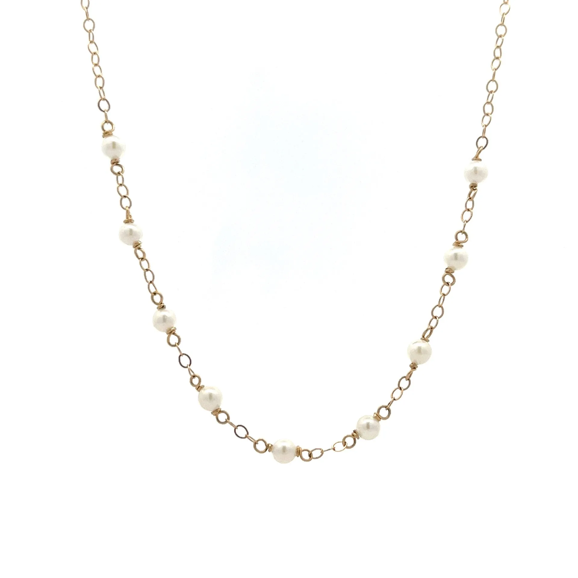 14K van luna - nine baby pearl necklace