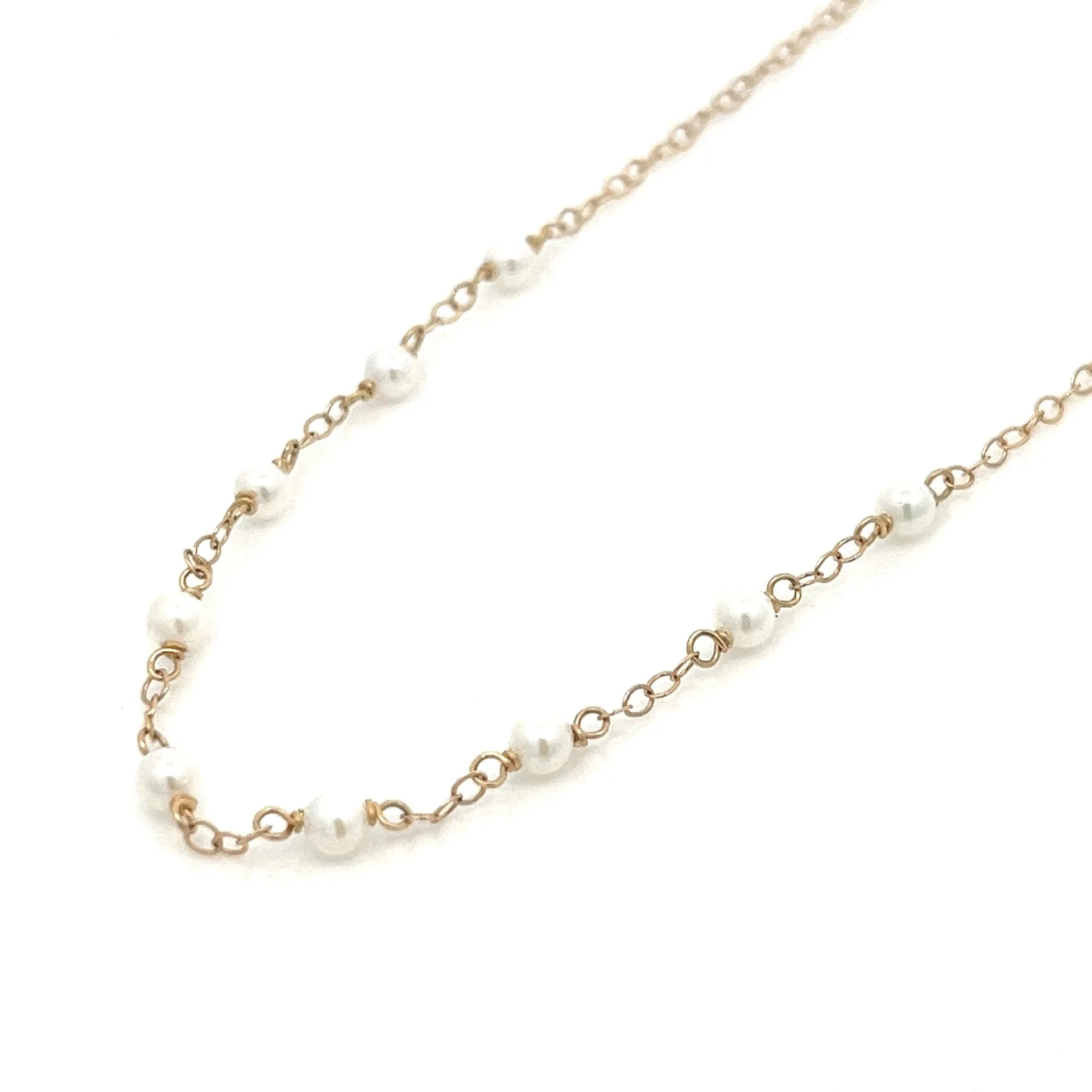 14K van luna - nine baby pearl necklace