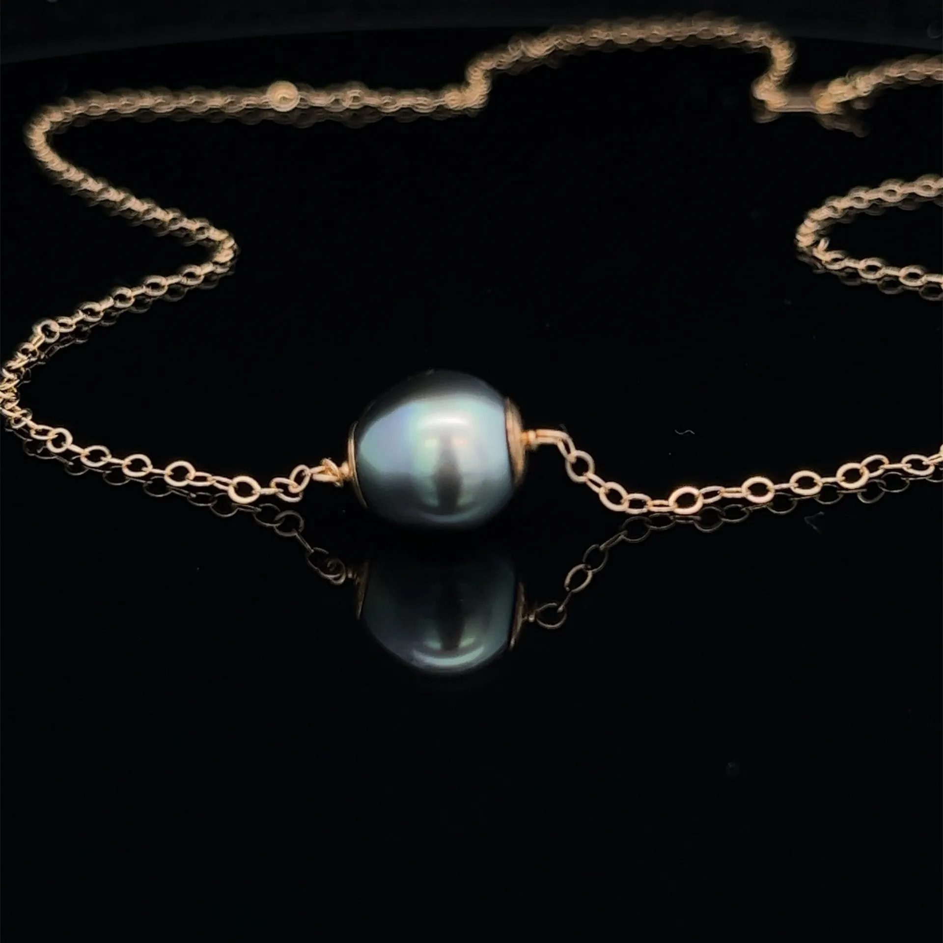 14K van luna - tahitian pearl necklace