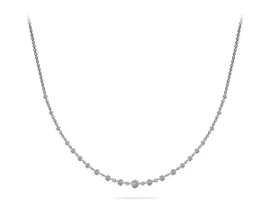 14K White Gold Floating Round Diamond Necklace (4ctw)