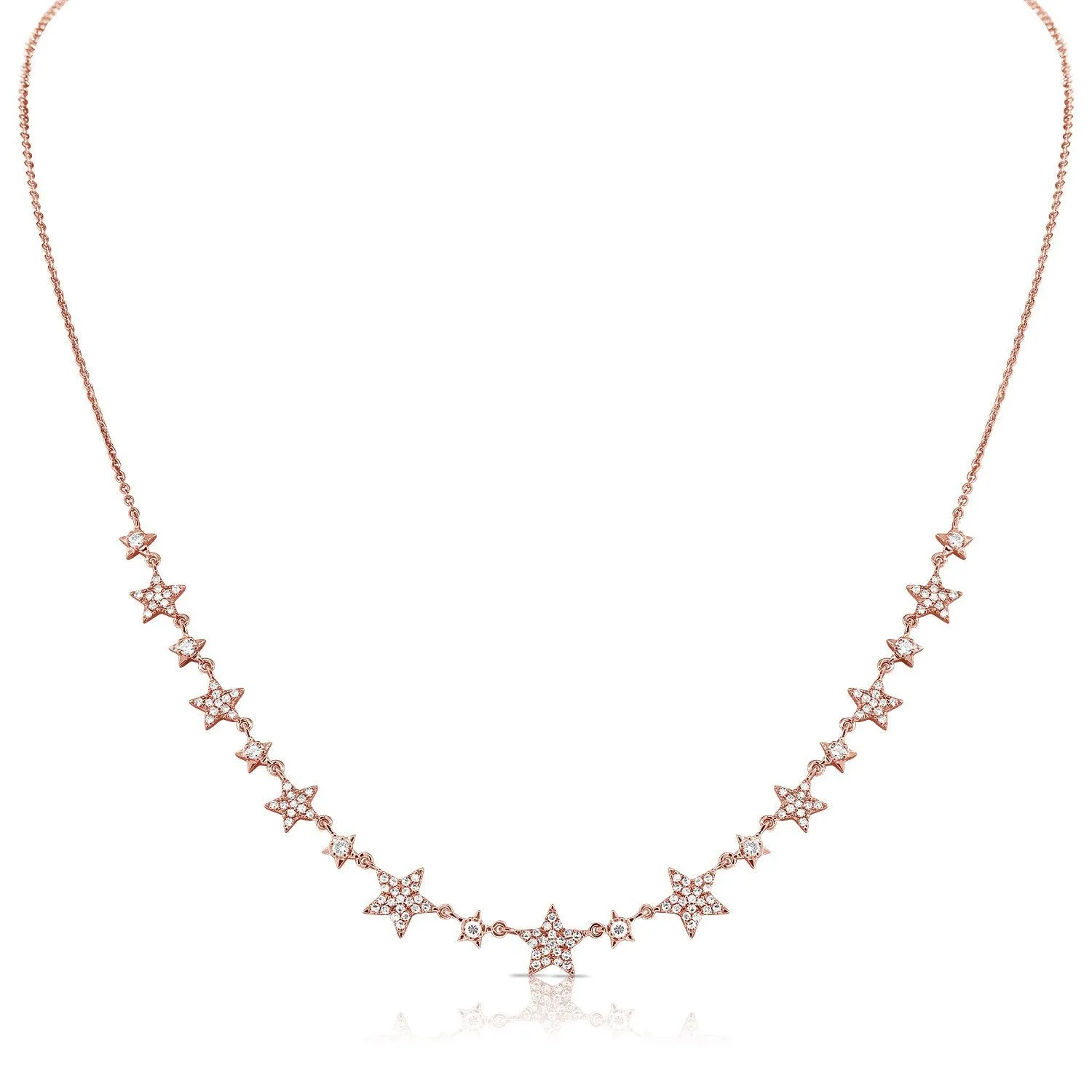 14K Yellow Gold Diamond Star Necklace