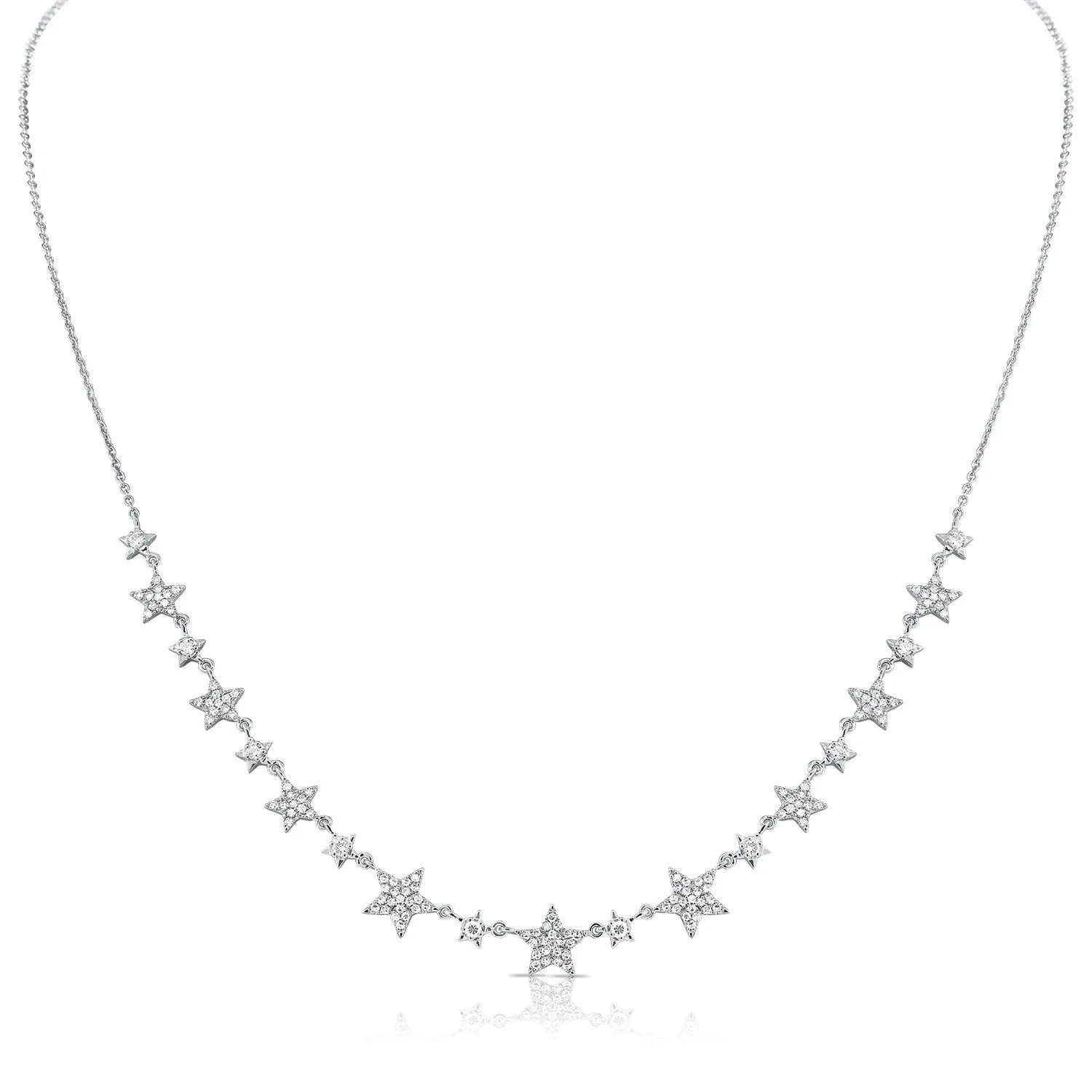 14K Yellow Gold Diamond Star Necklace