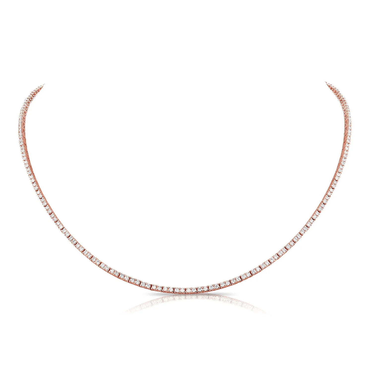14K Yellow Gold Diamond Tennis Necklace