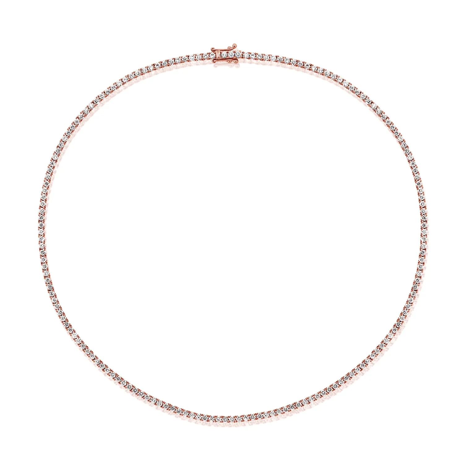 14K Yellow Gold Diamond Tennis Necklace