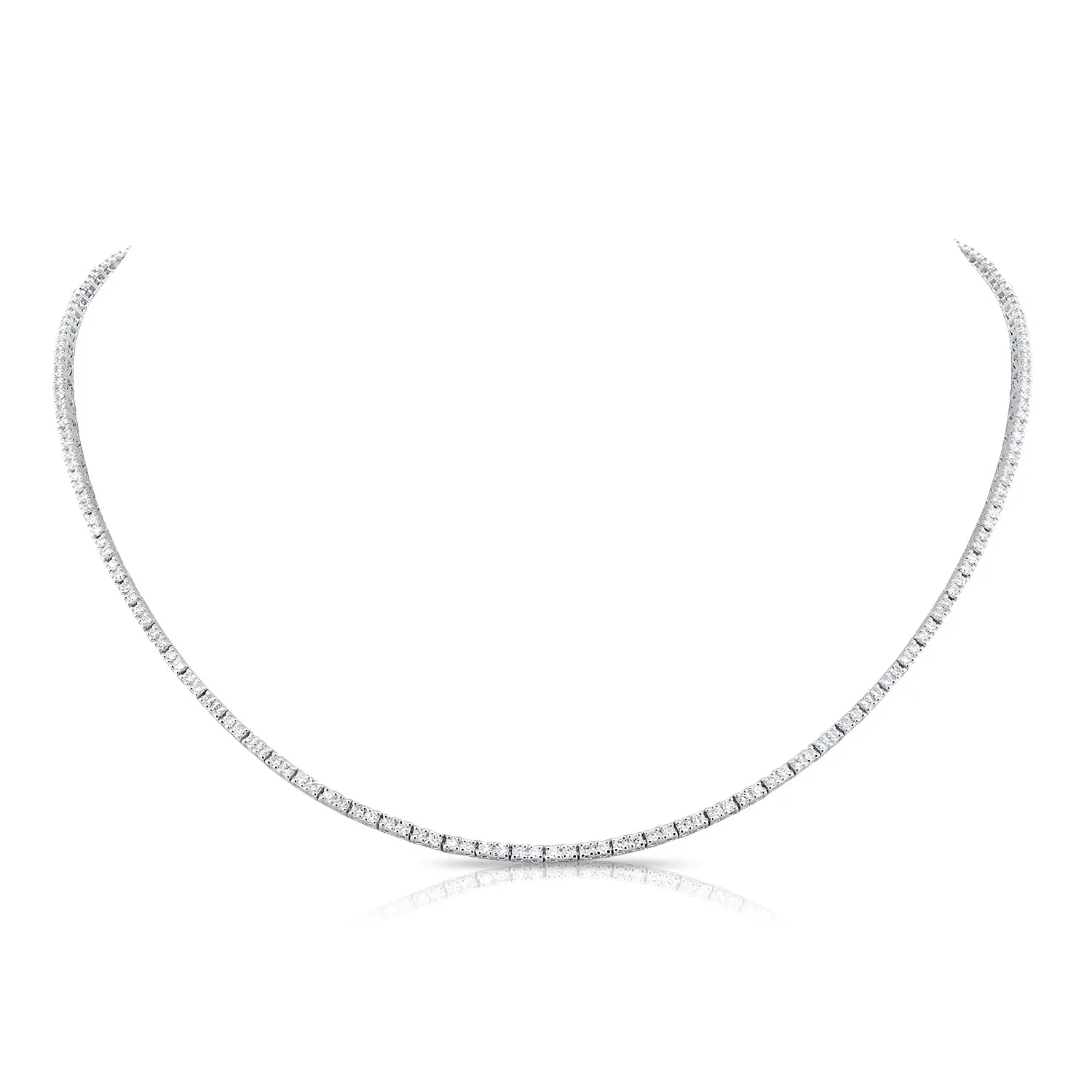 14K Yellow Gold Diamond Tennis Necklace