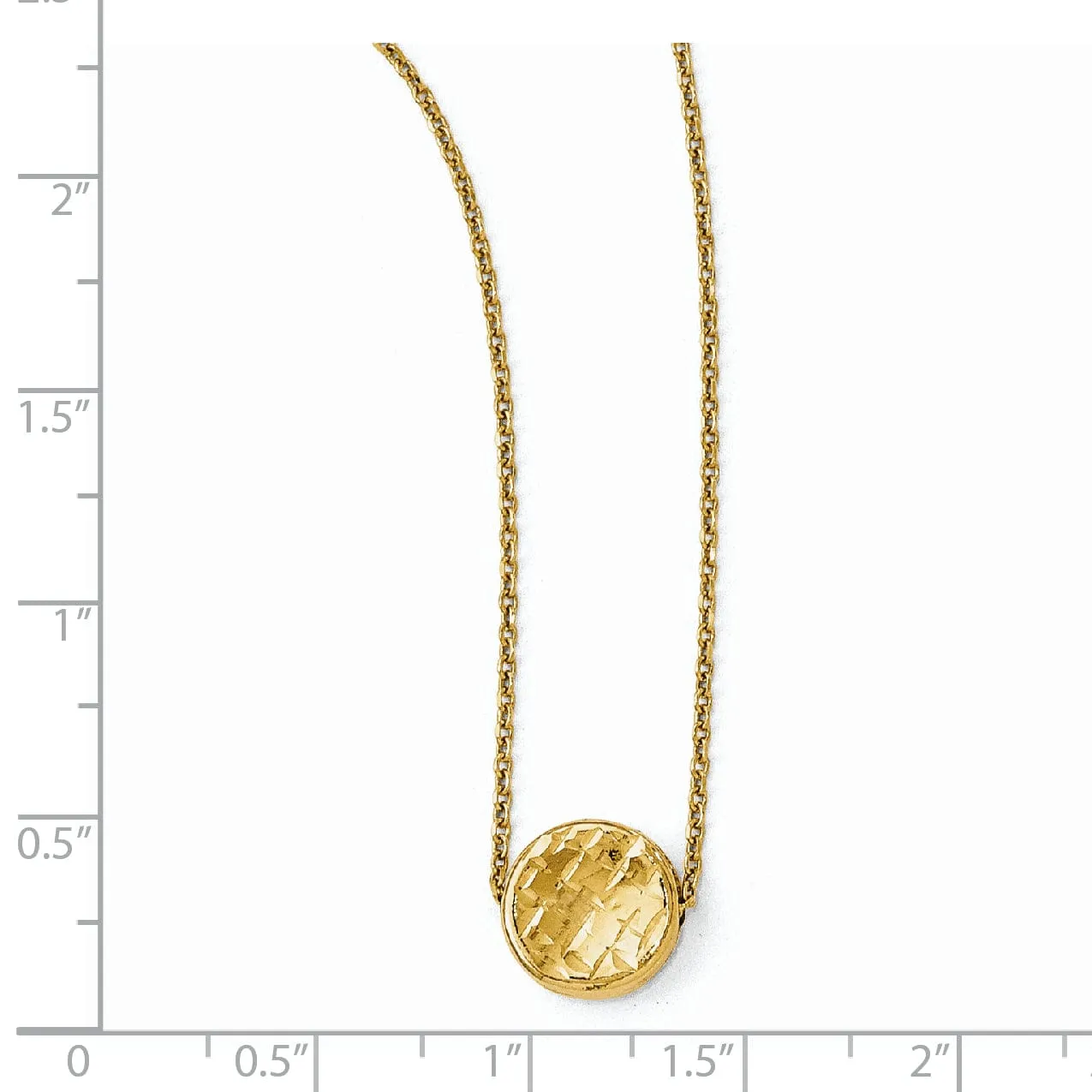 14k Yellow Gold Polished D.C Round Necklace