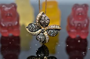14K Yellow Gold "LeVian" Diamond Pinwheel Pendant (1.0ctw)