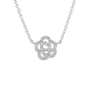 14KT GOLD DIAMOND FLOWER NECKLACE