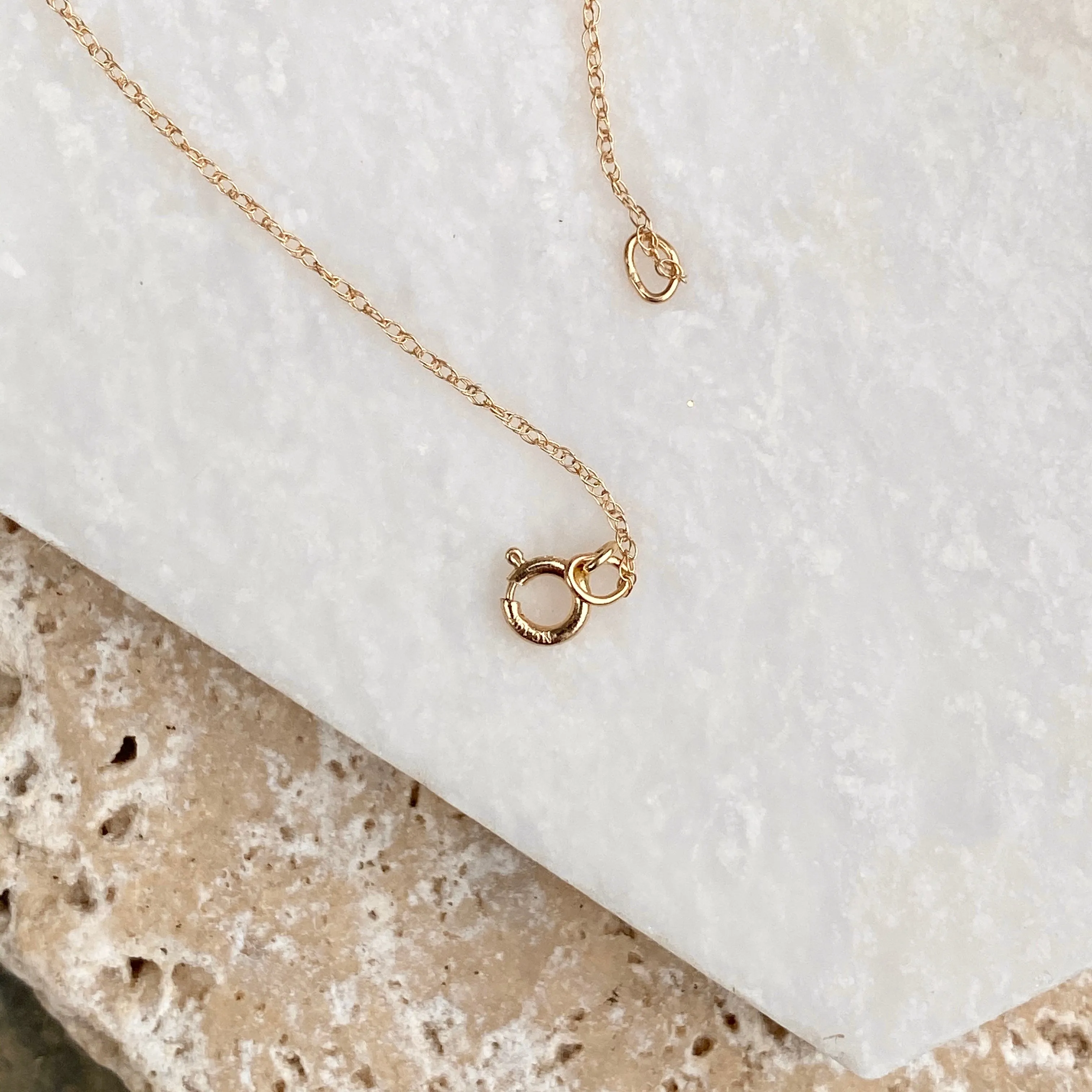 14KT Yellow Gold Mini Simple Cross Charm Necklace