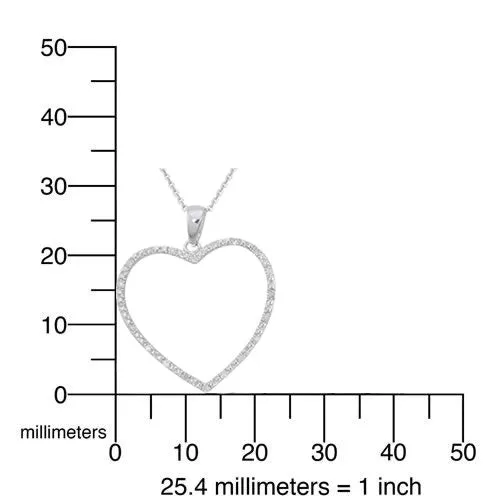 1/8 cttw Diamond Heart Outline Pendant in Sterling Silver
