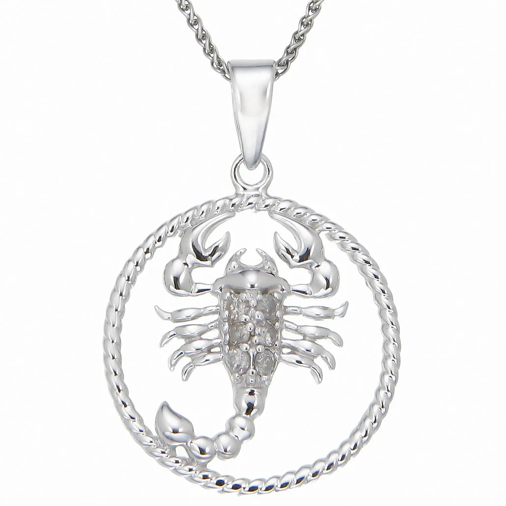 1/8 cttw Diamond Zodiac Pendant in Sterling Silver