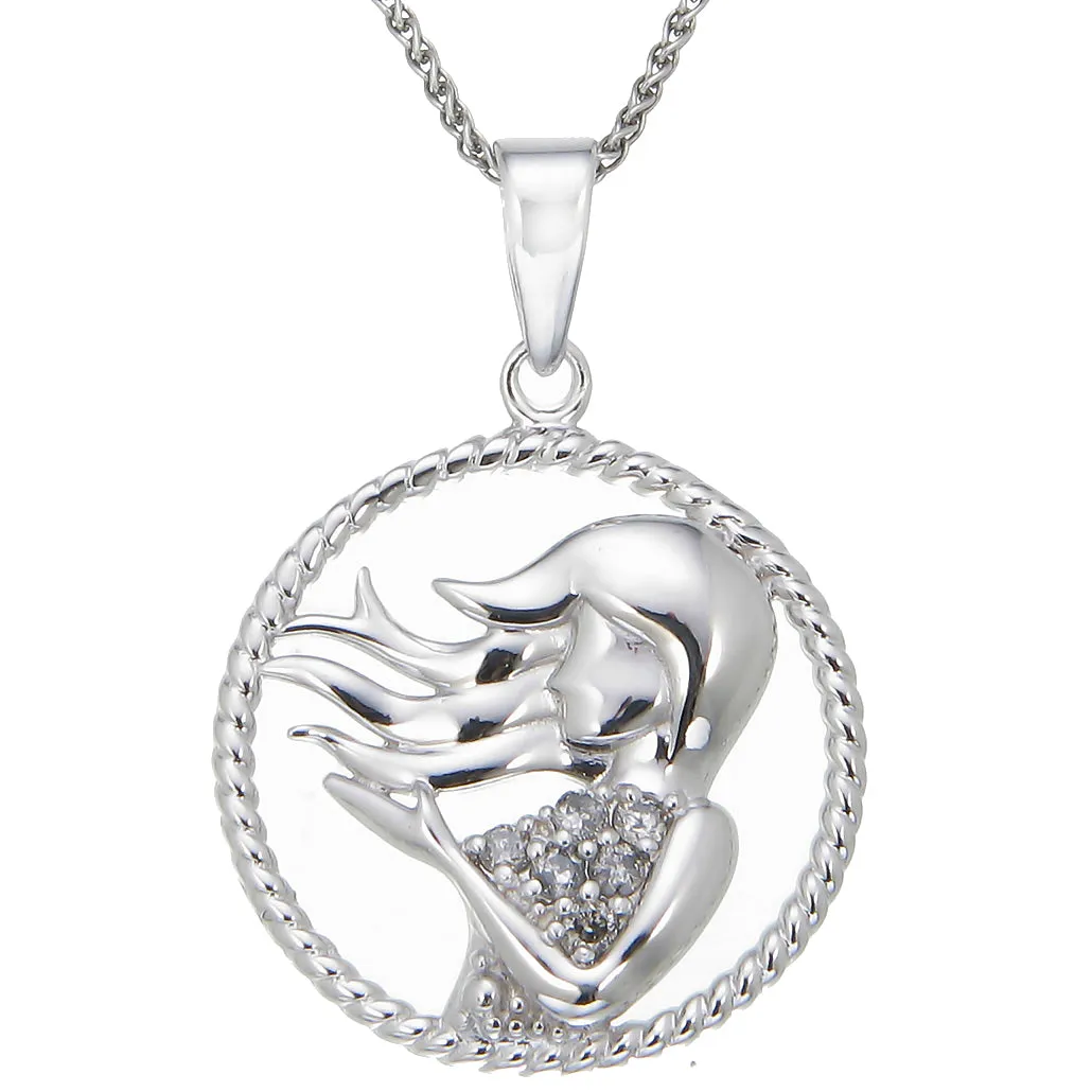 1/8 cttw Diamond Zodiac Pendant in Sterling Silver