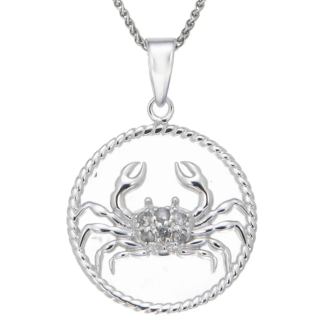 1/8 cttw Diamond Zodiac Pendant in Sterling Silver