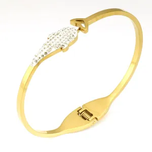 18k Gold Plated Stainless Steel Inspired Designer Women Bracelet Bangle