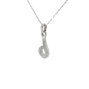 18k white gold Diamond Hook Necklace