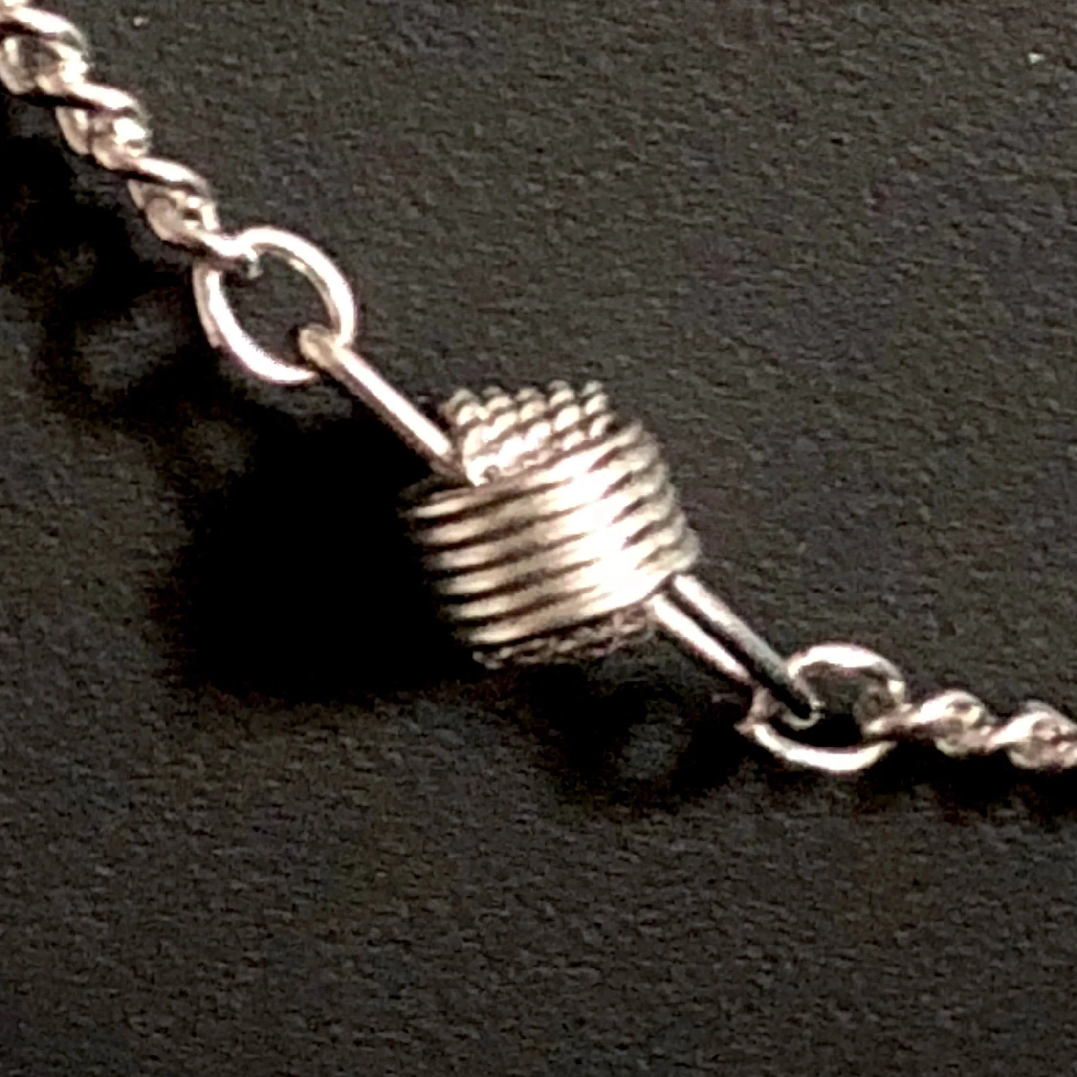 1977 Avon Delicate Knots Necklace, Silver