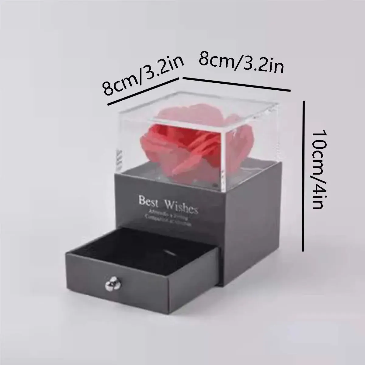1set Hollow Zircon Love Necklace Female MOTHER'S Day Eternal Flower Artificial Flower Gift Box Jewelry Box for women