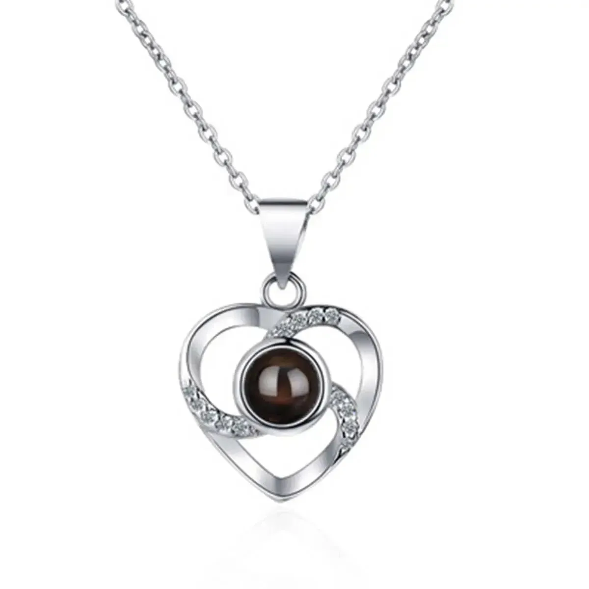 1set Hollow Zircon Love Necklace Female MOTHER'S Day Eternal Flower Artificial Flower Gift Box Jewelry Box for women