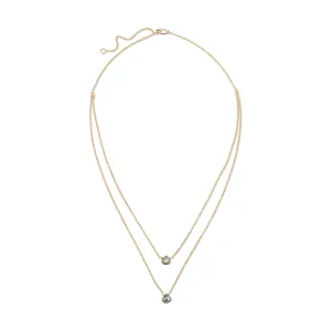 2 Tiny Gemstones Drape Necklace
