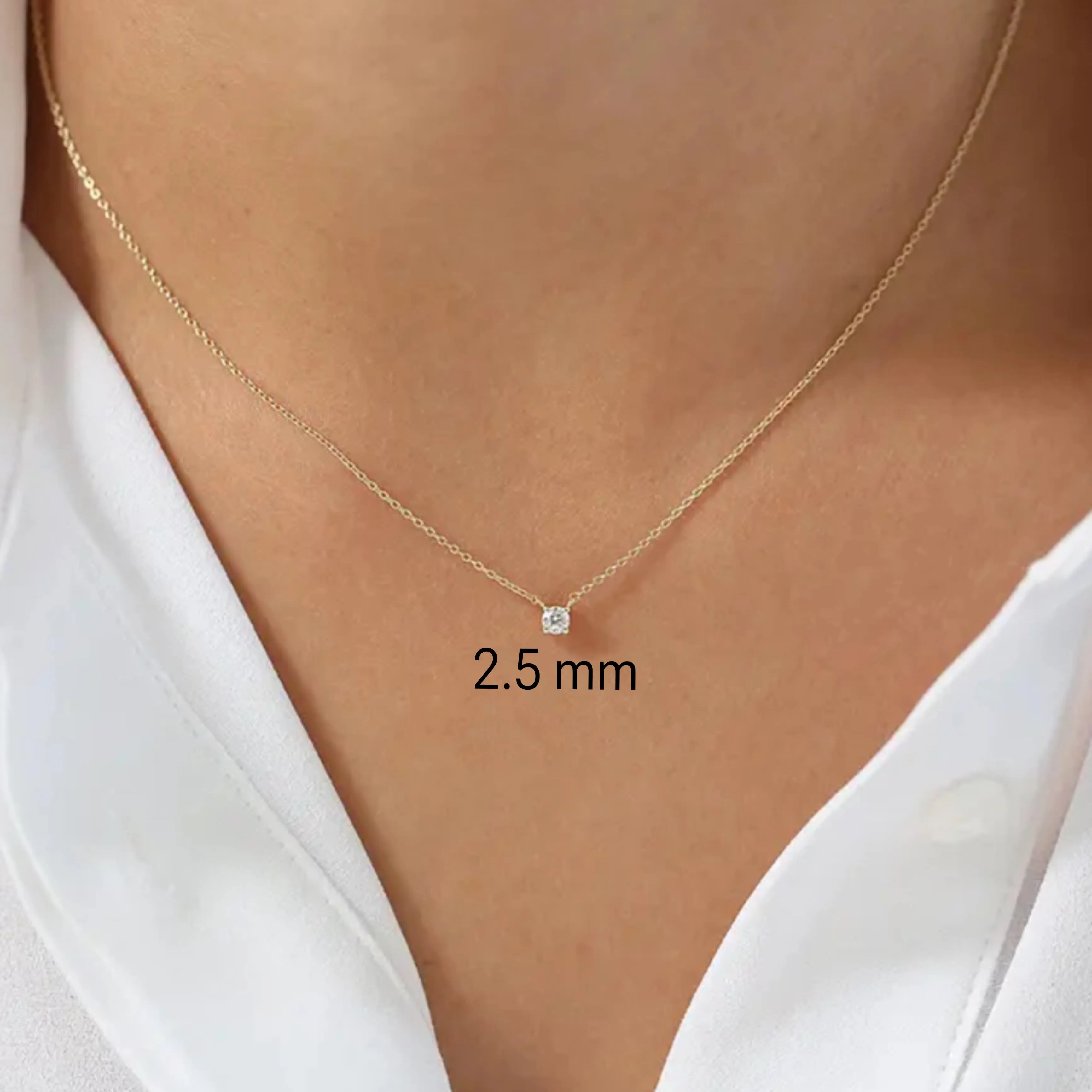 2.5 mm Delicate CZ Chocker Necklace - Gold