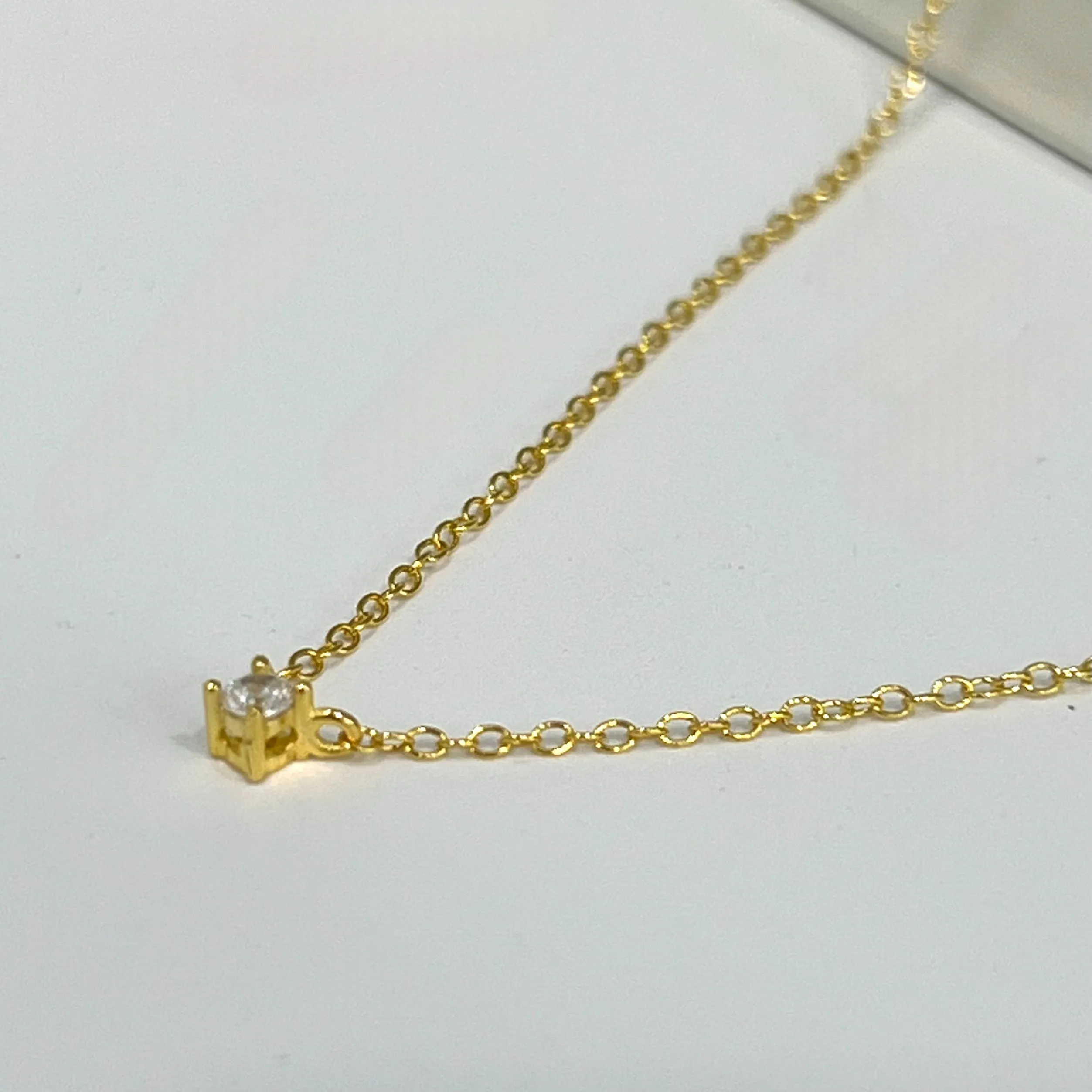 2.5 mm Delicate CZ Chocker Necklace - Gold
