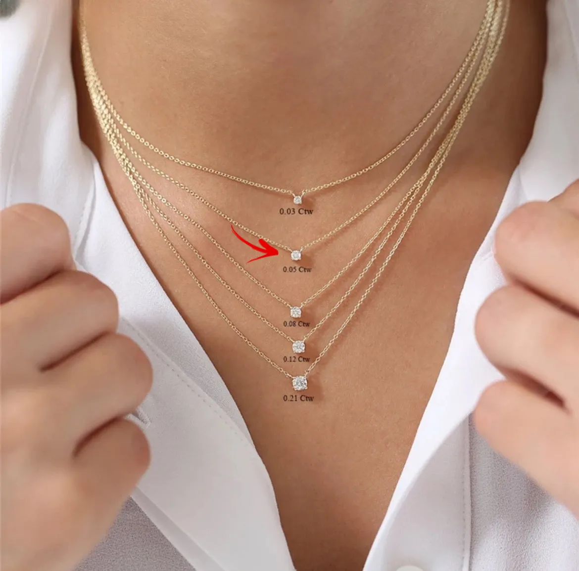2.5 mm Delicate CZ Chocker Necklace - Gold