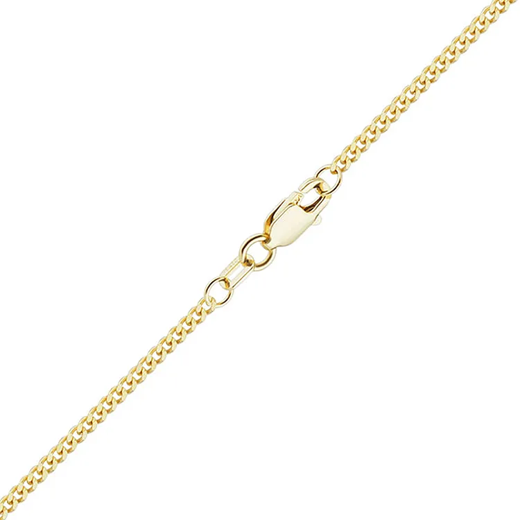 2mm Mini Cuban Link Chain in 14K Solid Yellow Gold