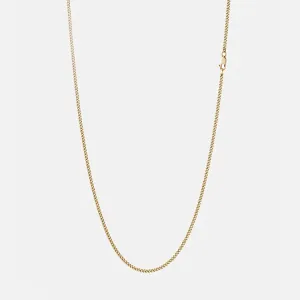 2mm Mini Cuban Link Chain in 14K Solid Yellow Gold