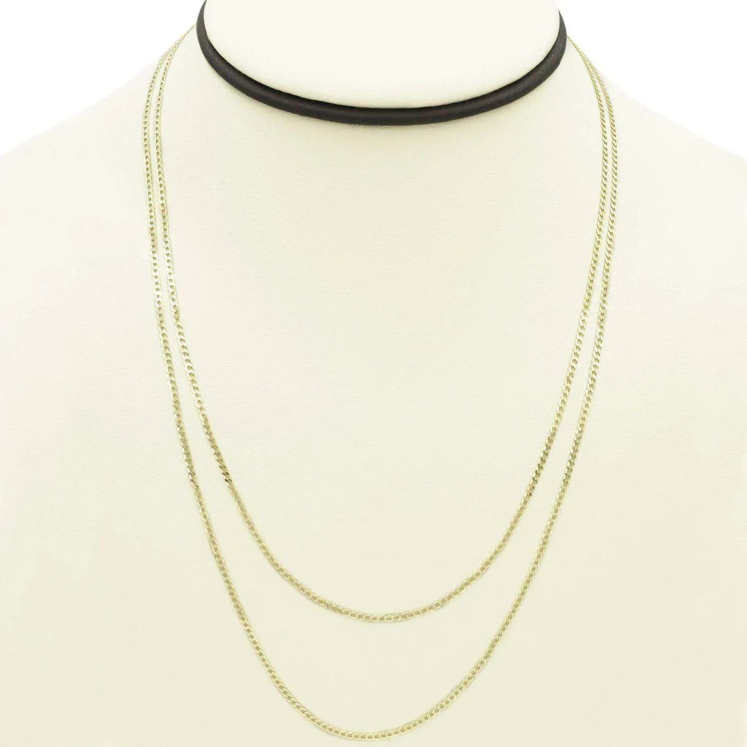 3mm Curb Link Chain in 10K Solid Yellow Gold