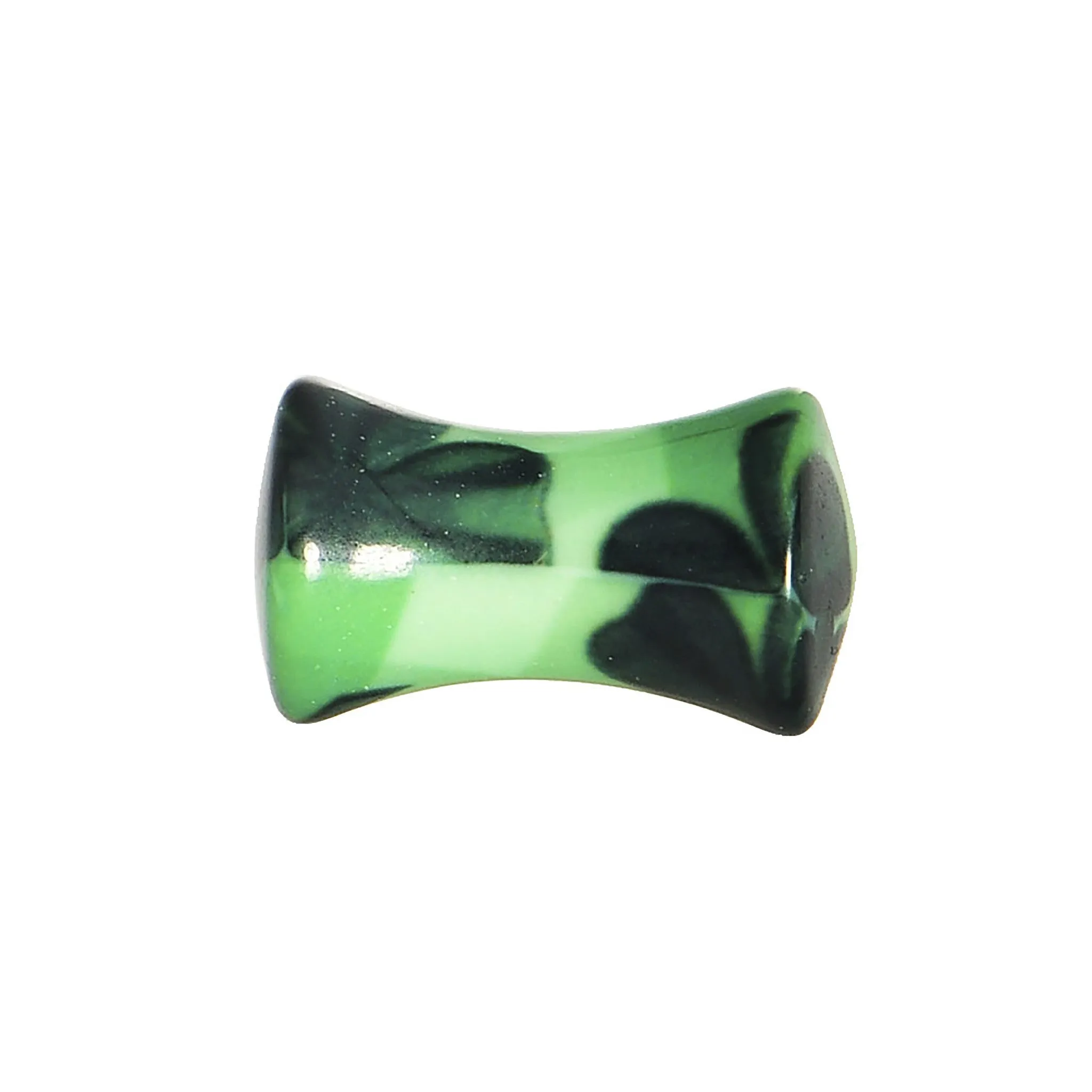 4 Gauge Green Acrylic Four Leaf Clover Field Saddle Plug