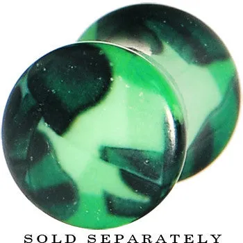 4 Gauge Green Acrylic Four Leaf Clover Field Saddle Plug