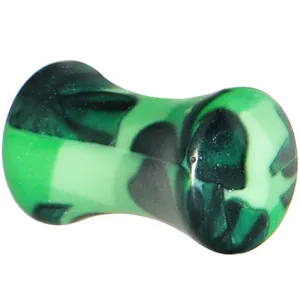4 Gauge Green Acrylic Four Leaf Clover Field Saddle Plug