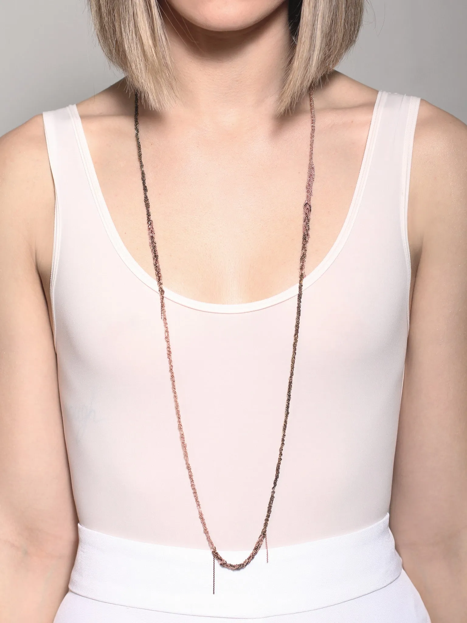 4-Tone Simple Necklace in Faded   Spectrum