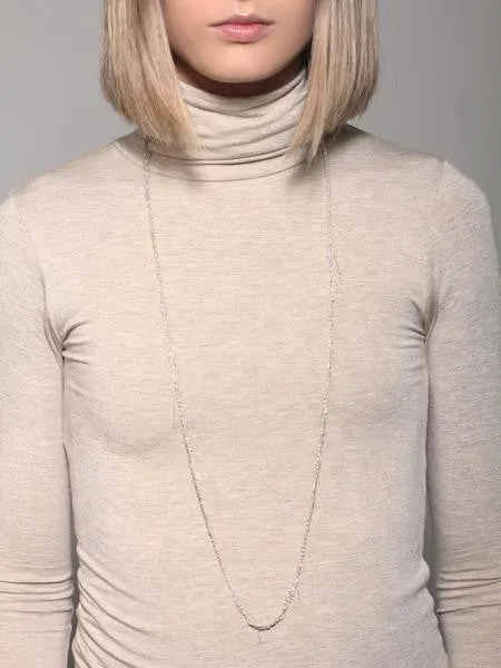 4-Tone Simple Necklace in Silver