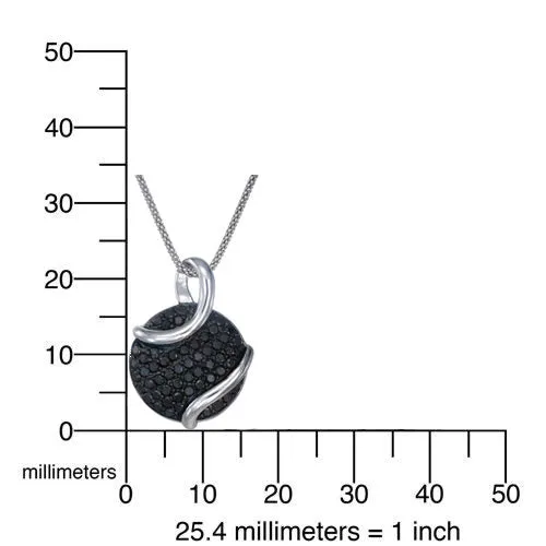 4/5 cttw Black Composite Diamond Pendant Necklace in Sterling Silver