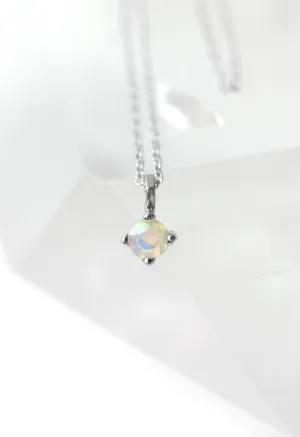 4mm Opal Pendant Necklace
