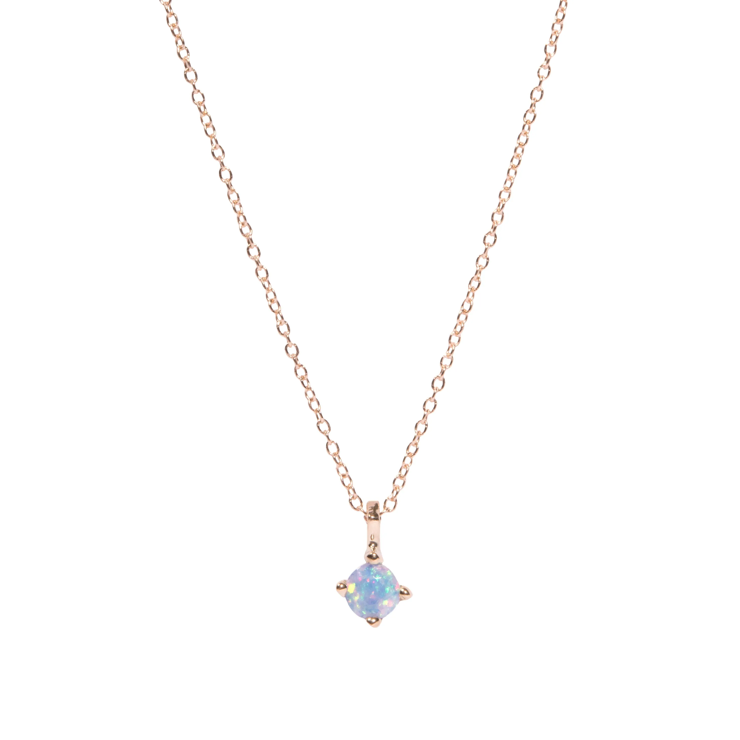 4mm Opal Pendant Necklace