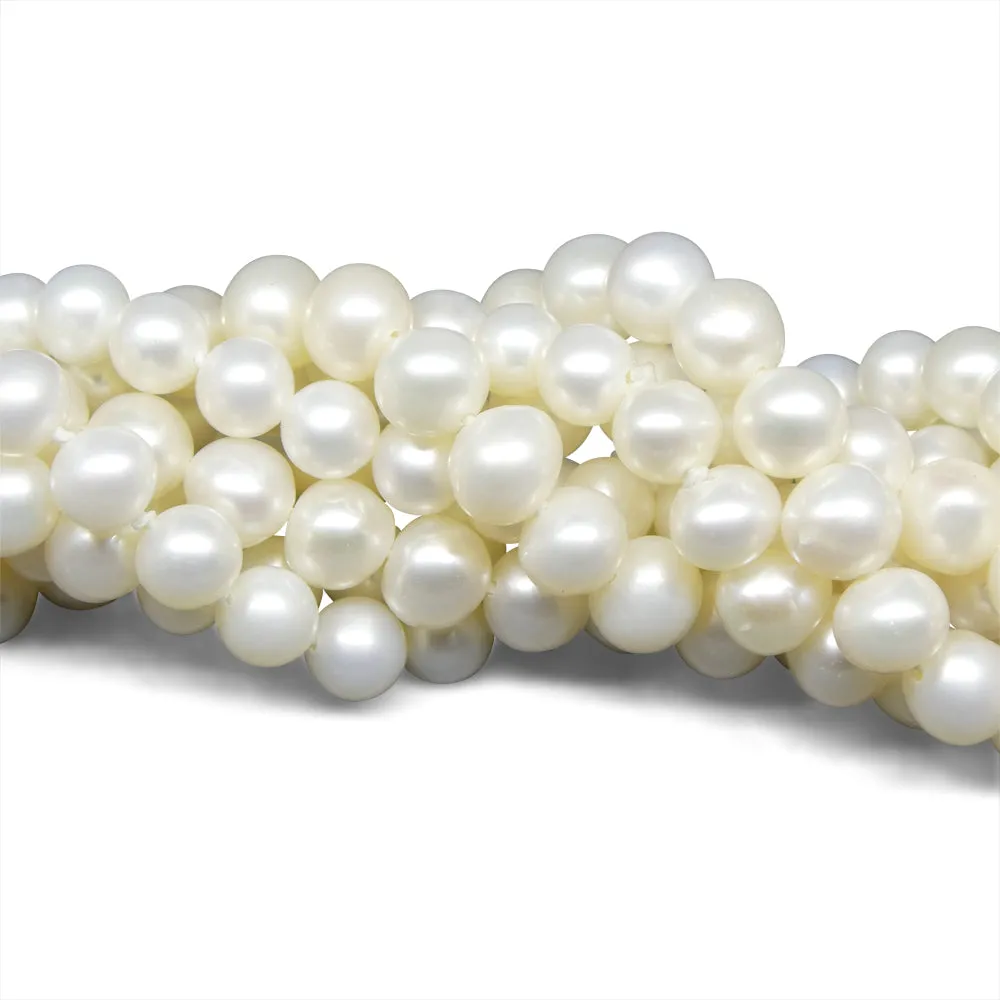 5-6mm White Freshwater Pearl Necklace 2.5x Opera Length