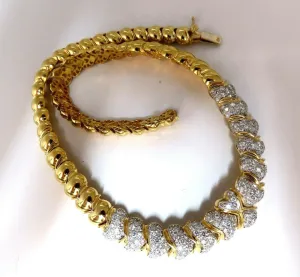 7.00ct Natural Round Diamonds Hinged Scaling Pattern Necklace Statement 18 Karat
