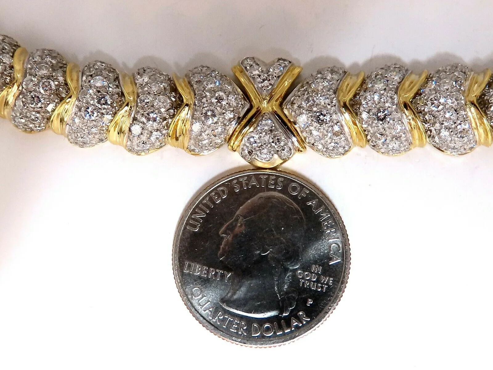 7.00ct Natural Round Diamonds Hinged Scaling Pattern Necklace Statement 18 Karat