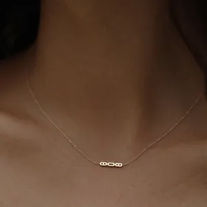 808 Asymmetrical Necklace - Solid 14kt