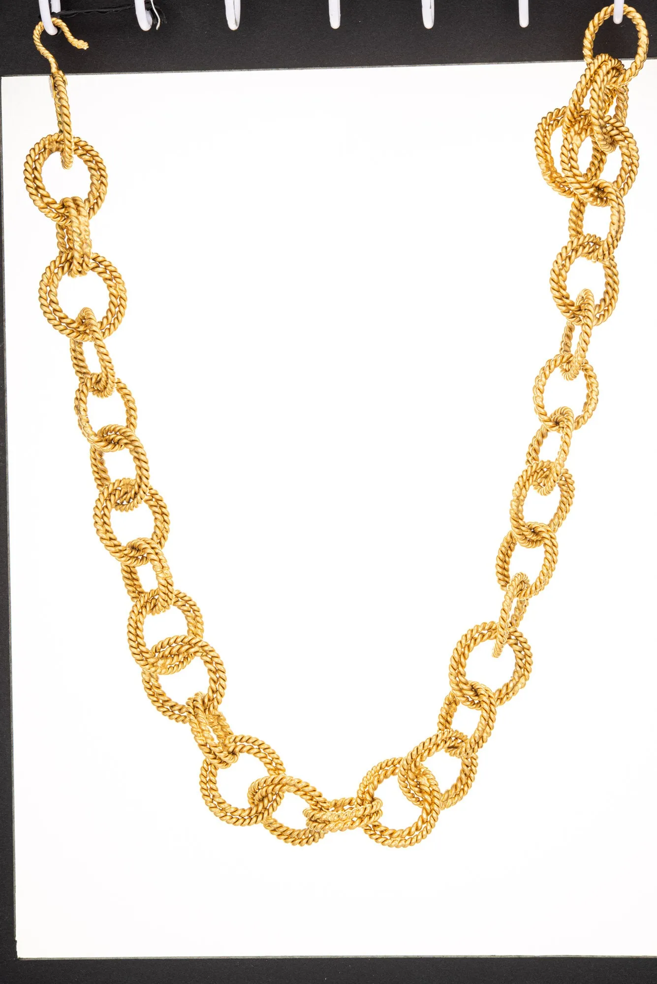 80s Vintage Chanel Necklace 20" Round Rope Link Chain Yellow Gold Tone