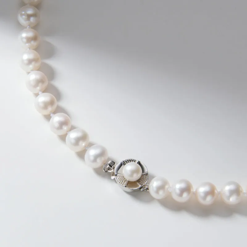 925 Sterling Silver Freshwater Cultured White Pearl Necklace