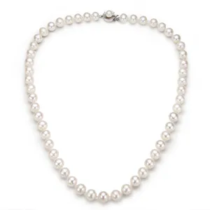 925 Sterling Silver Freshwater Cultured White Pearl Necklace