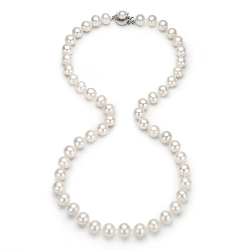 925 Sterling Silver Freshwater Cultured White Pearl Necklace