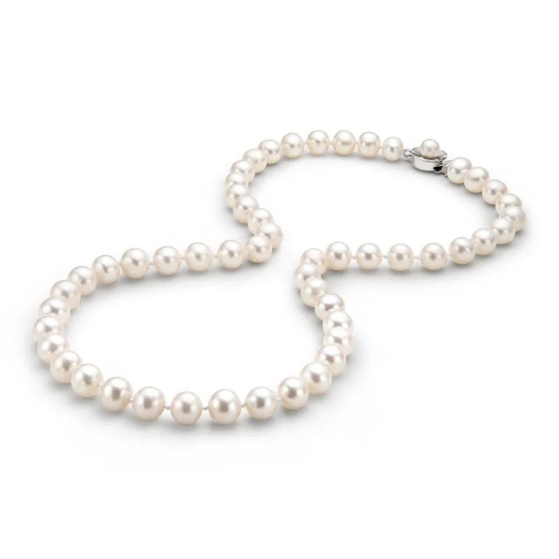 925 Sterling Silver Freshwater Cultured White Pearl Necklace