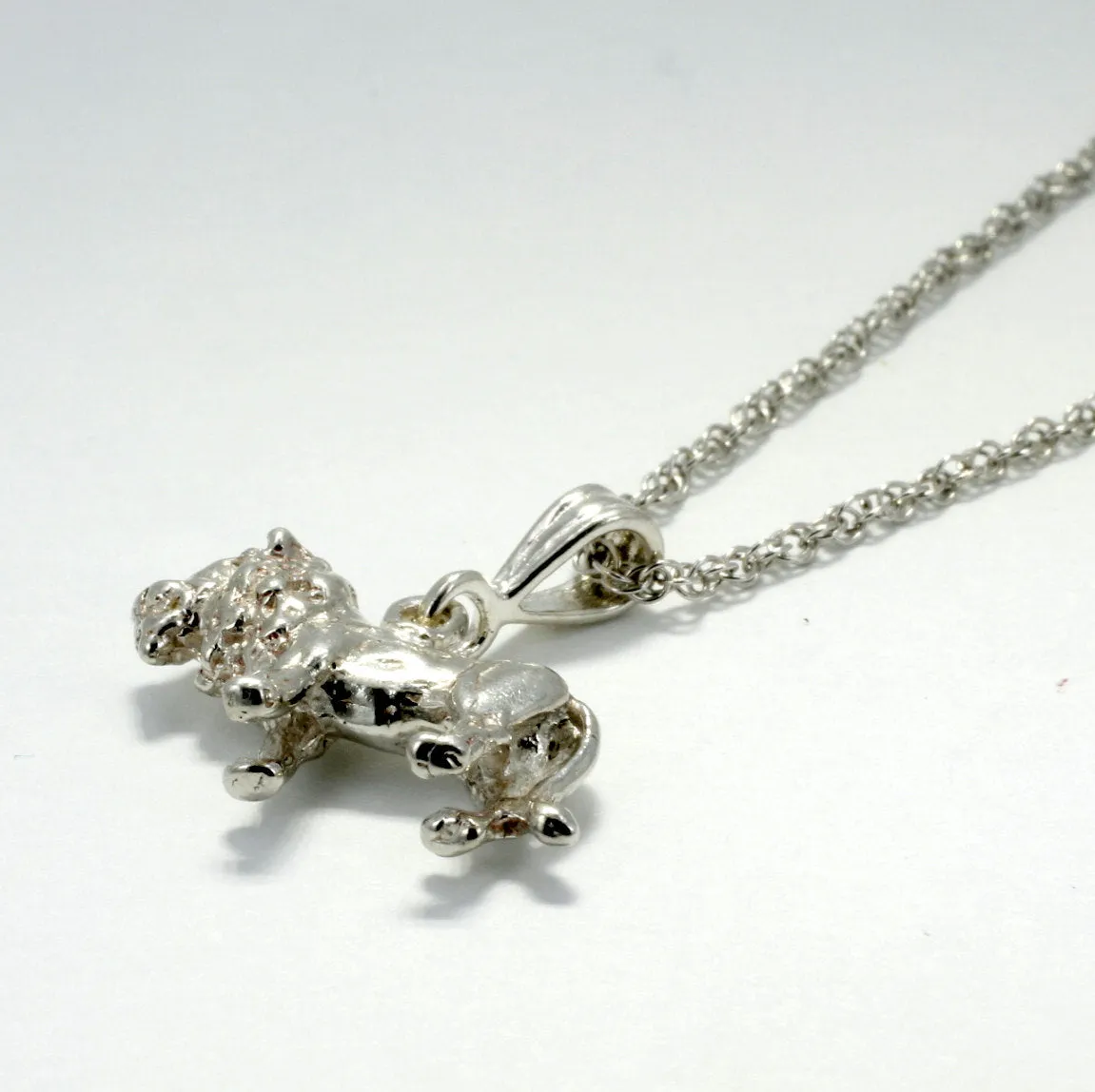 925 Sterling Silver Full Body Lion Necklace