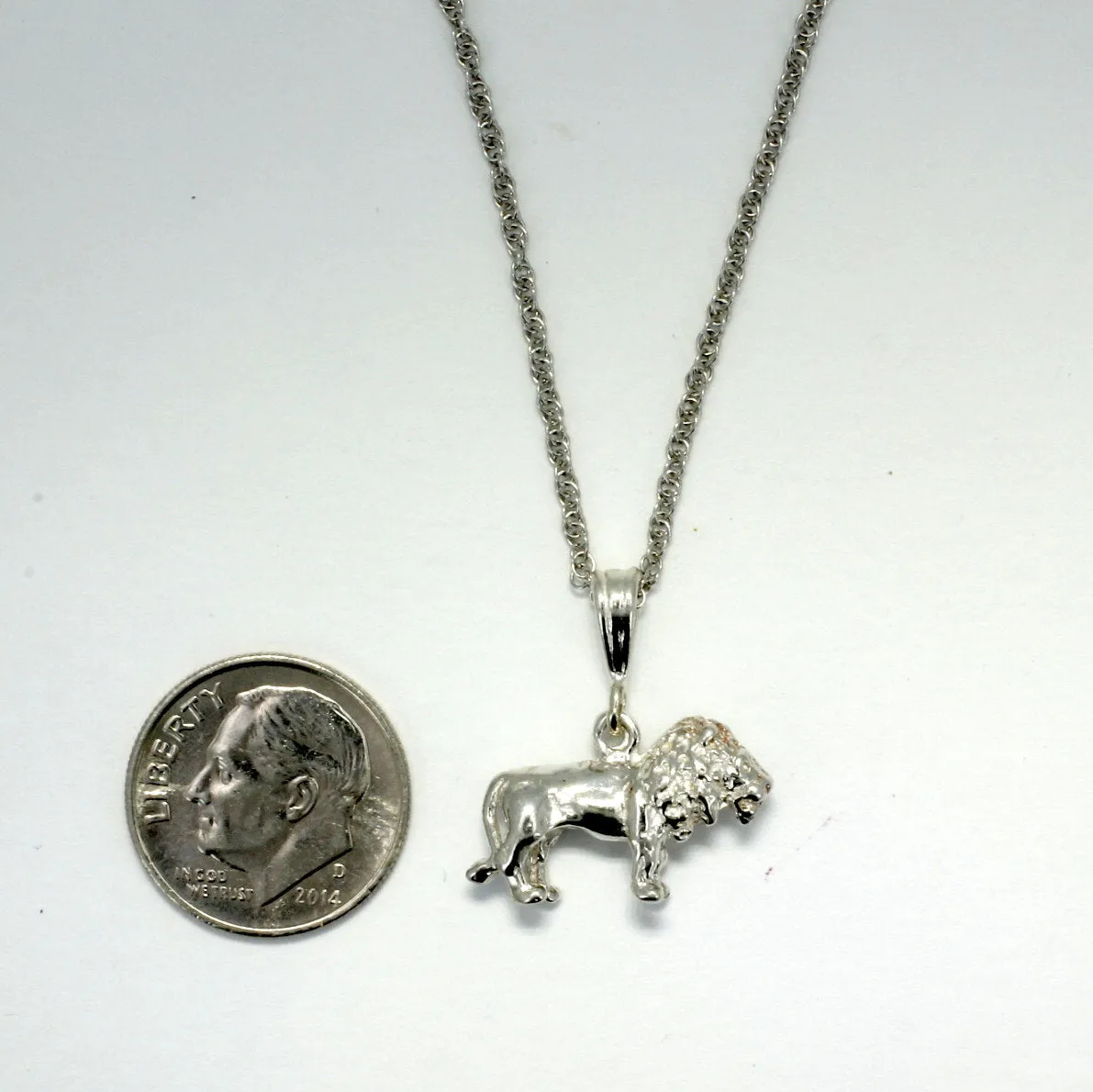 925 Sterling Silver Full Body Lion Necklace