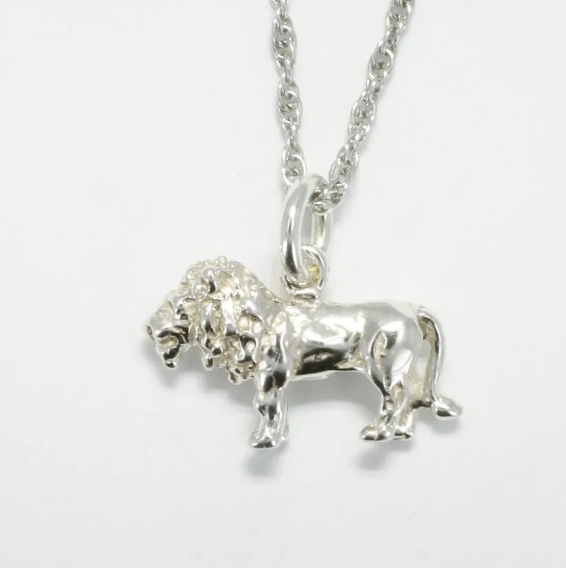 925 Sterling Silver Full Body Lion Necklace